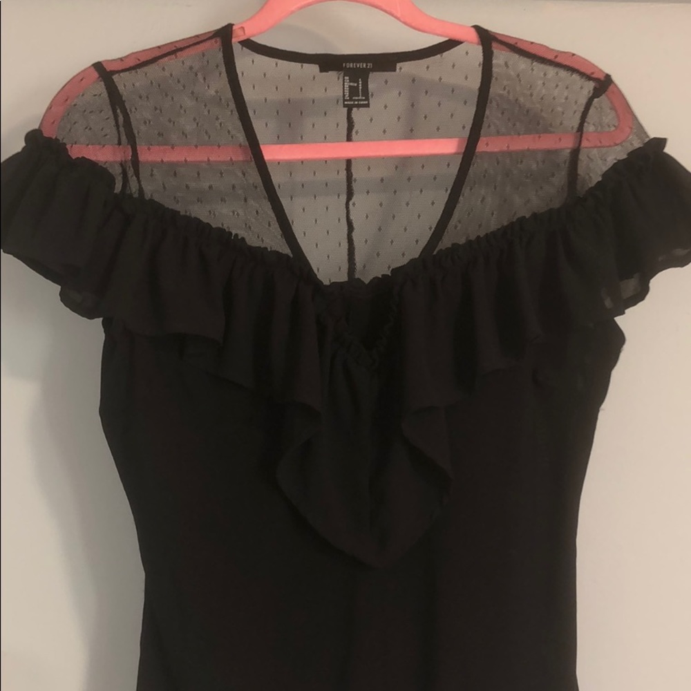 Black mesh bodysuit